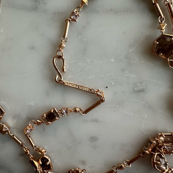 Kendra Scott rose gold necklace with brown stones - Picture 2 of 7